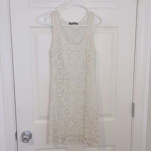 All white mini laced dress